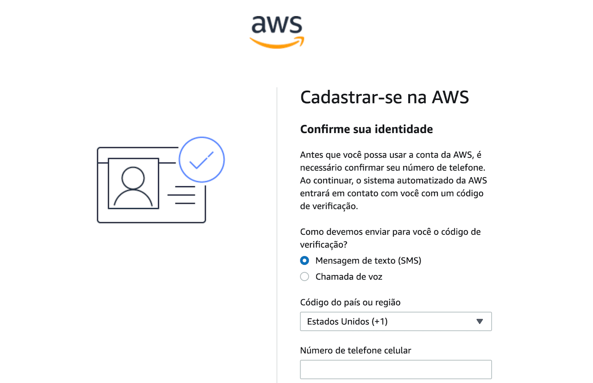 Criando uma conta Amazon AWS, passo 6