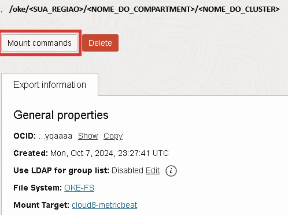 OCI Mount Commands