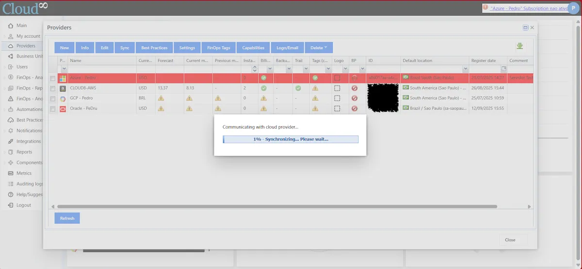 Integrando OCI com Cloud8 Integrando OCI com Cloud8