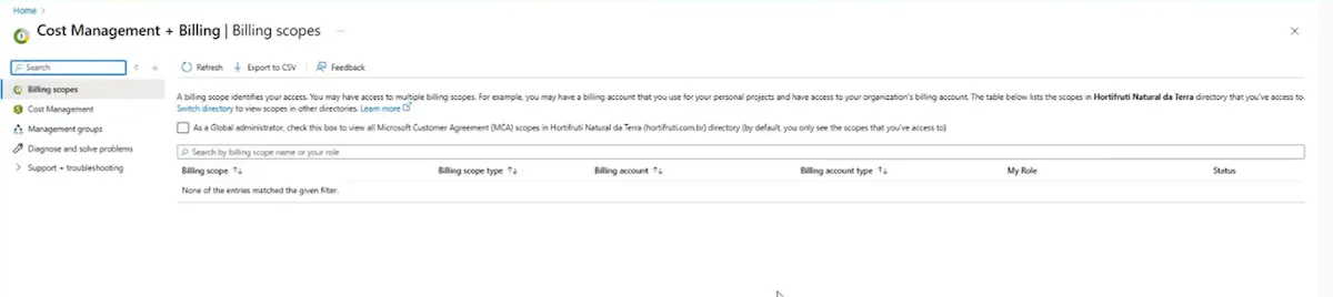 Conectando provedores da Azure Enterprise Agreement ao Cloud8