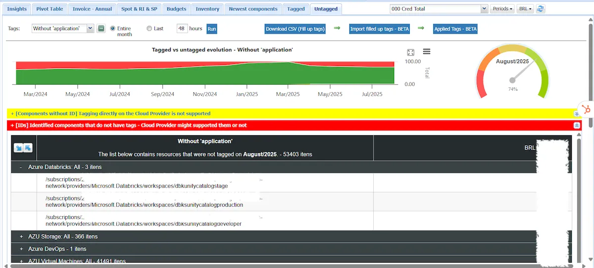 FinOps Reports: Tagged / Untagged