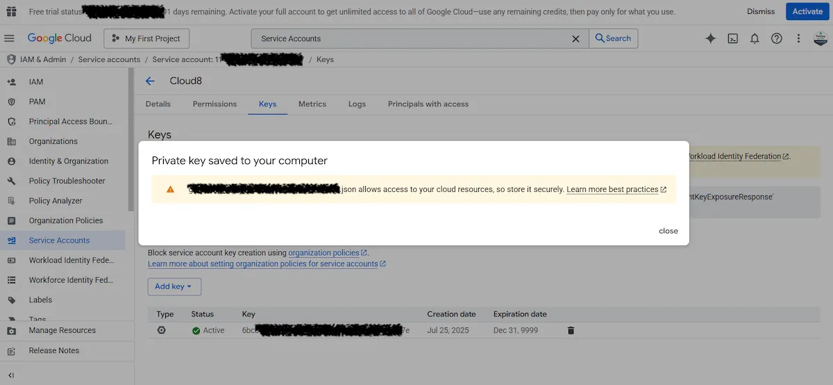 Conectando provedores GCP ao Cloud8 Conectando provedores GCP ao Cloud8