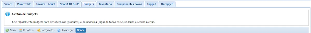 Configurando Budgets no Cloud8
